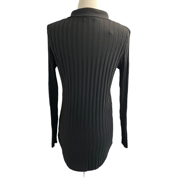 MNG MANGO BLACK CLASSIC LONG RIBBED CARDIGAN SWEATER TOP small - Picture 3 of 7